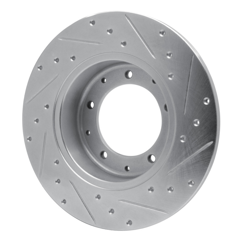 Land Rover Range Rover Brake Rotor (1) - Rear Left - R1 Concepts - Drilled & Slotted - Silver - `74-`16